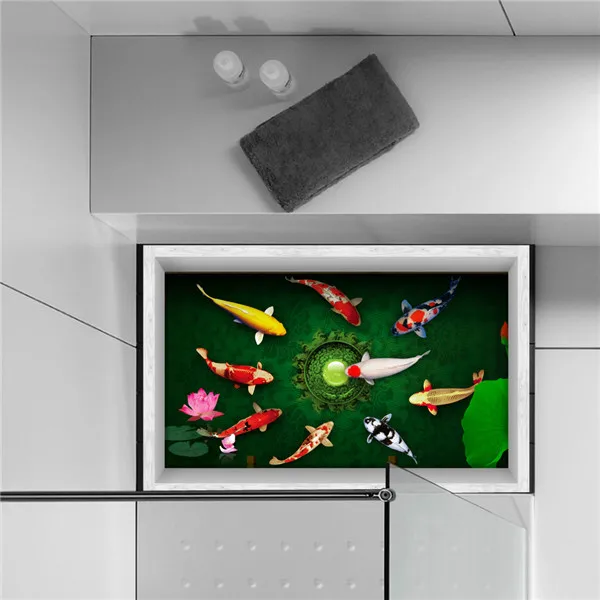 58*90 см 3D пол стикер съемные настенные наклейки настенное украшение «сделай сам» современное искусство Гостиная Ванная комната украшение дома - Цвет: Fish