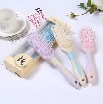 

New wheat straw color small plate comb Fashion cute plastic hair comb nylon wire combs