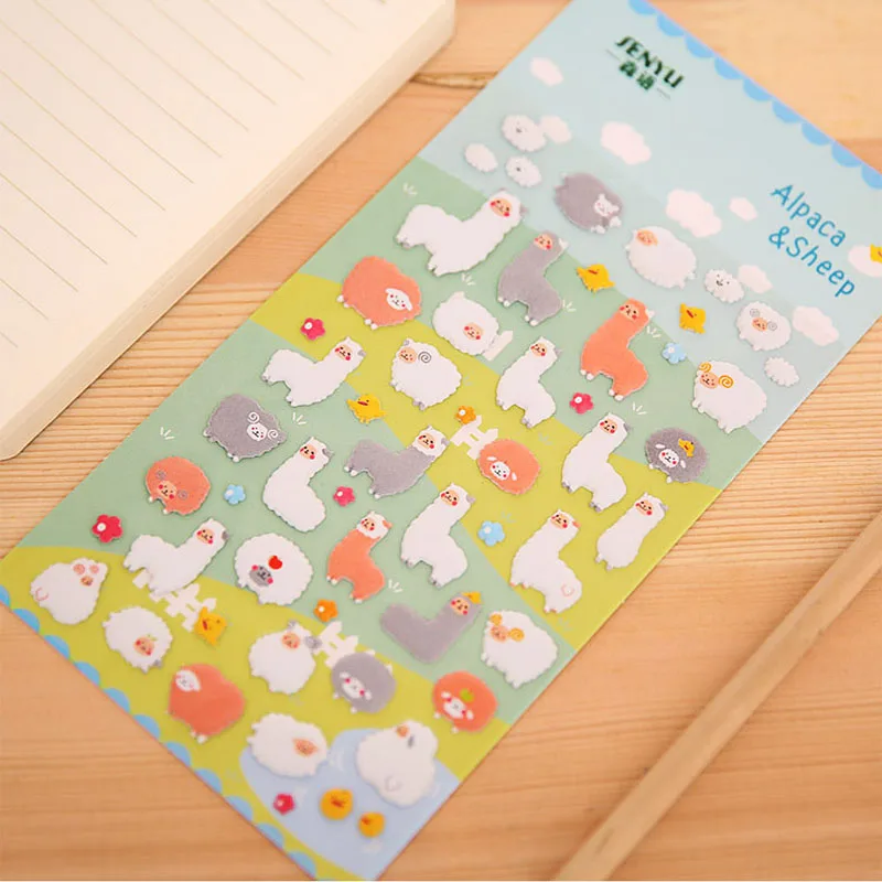 

Decor For Notebook Scrapbook Card Papers Cute Alpaca perspective bubble stickers diary decorative cartoon stickers