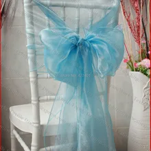 № 67 Озеро Синий Цвет Органзы Кресло Вытяжки/Председатель Шапки/Крышка Стула Sash Для Свадьбы Event& Партии& дома и Банкет Украшения Текстильных