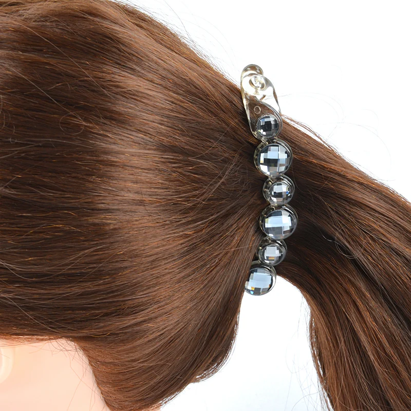 Dashing Vintage Women Crystal Rhinestone Peacock Hair Barrette Clip Hairpin