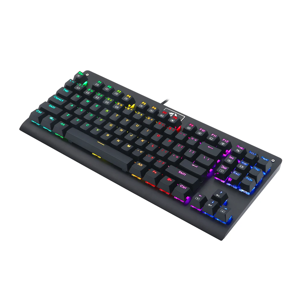 REDRAGON K568RGB игровая клавиатура, USB Проводная Механическая клавиатура, 87 клавиш, 8 режимов подсветки с брелоком, съемник для ПК, компьютера, геймера