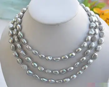 

3717 gray baroque freshwater cultured pearl necklace