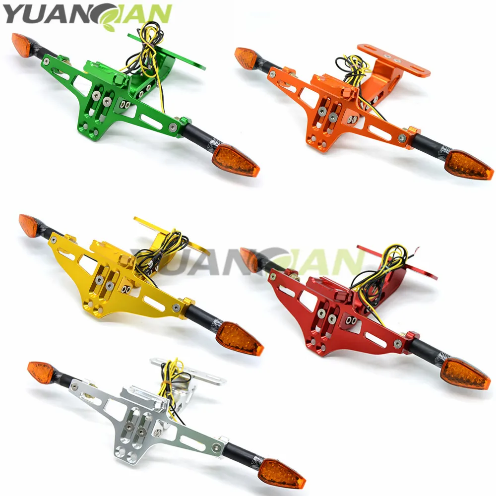 Cnc Regolabile Numero License Plate Frame Holder Staffa Con La Luce Per Yamaha Tmax Tmax530 500 Ybr 125 Xmax Xj6 Xjr1300