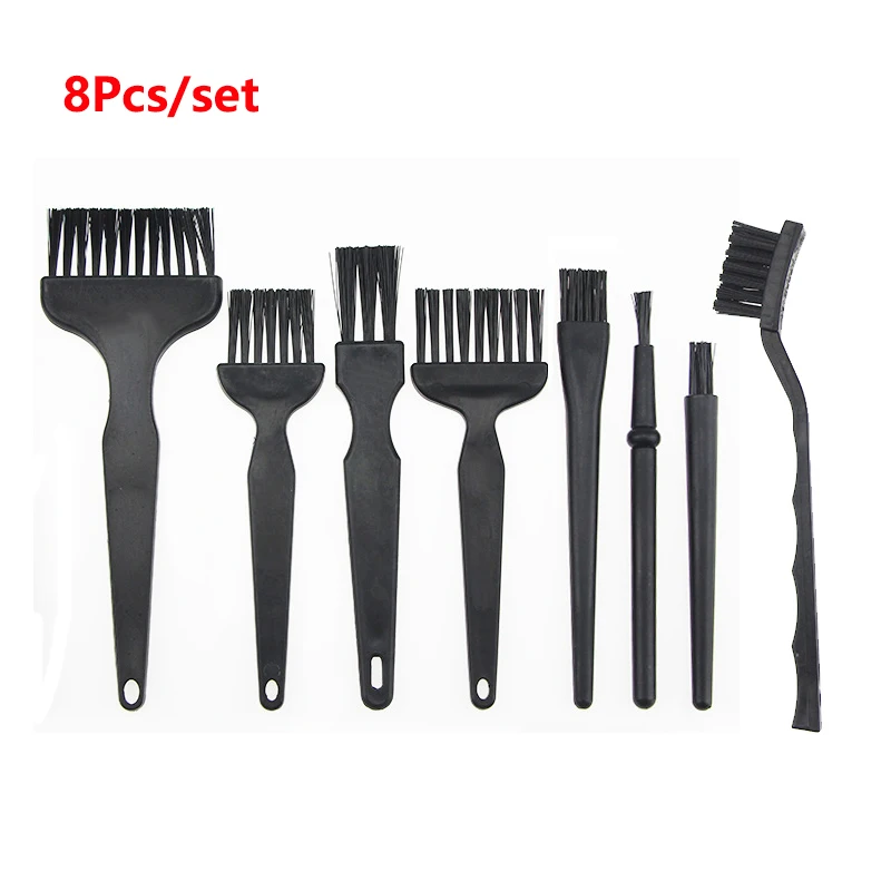 

8pcs/set Anti Static Brush ESD Safe Synthenic Fiber Details Cleaning Brush Tool For Mobile Phone Tablet PCB BGA Repair Work