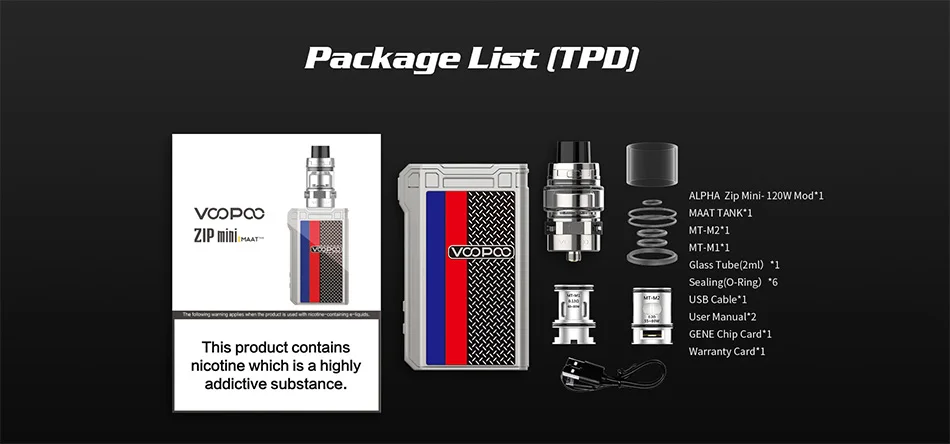 VOOPOO Alpha Zip Mini 120W TC Kit with Maat Tank 4400mAh