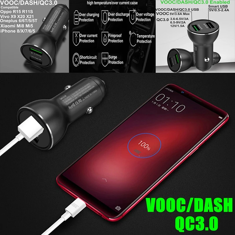 Lwizing 5V 3.6A Vooc Dash Car Charger for Oppo R15 R11 Vivo X20 X21 Oneplus 6T 6 5T 5 X One Plus Fast Quick | Мобильные телефоны и
