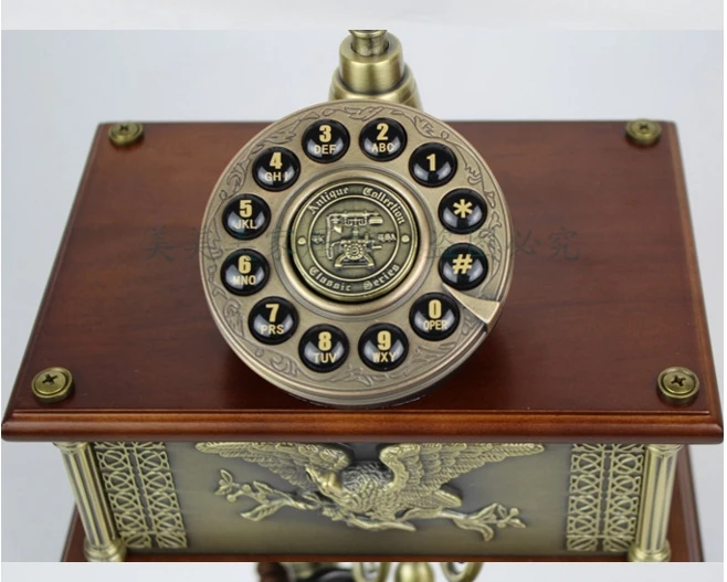 Украшение европейский античный телефон из дерева гостиная спальня домашний офисный кабель бизнес телефон 030 y