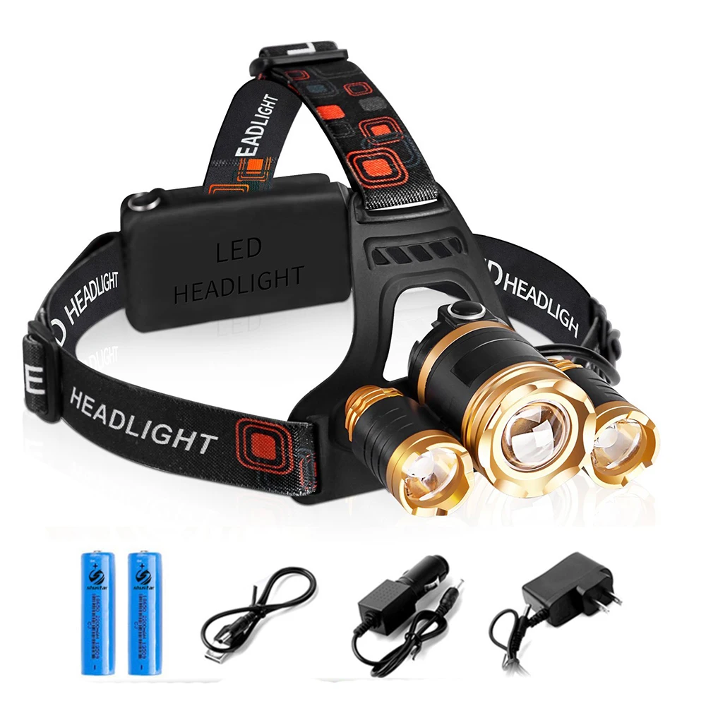 CREE 3pcs XM-L T6 led headlamp headlight 10000 lumens head lamp camp hike emergency light fishing outdoor equipment | Освещение