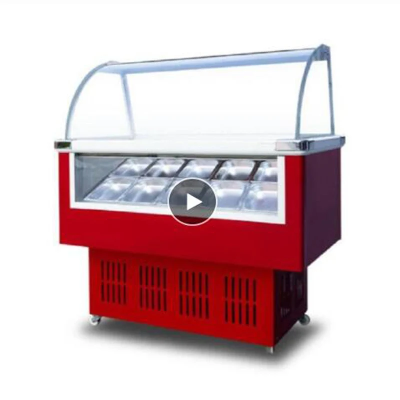 Glass display ice porridge freezer / DIY popsicle popsicle refrigerated /ice cream display cabinet 5