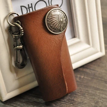 

Kweco Vader Men Key Case Famous Car Key Wallet Genuine Leather Keys Holder Housekeeper Keys Organizer Keychain Covers