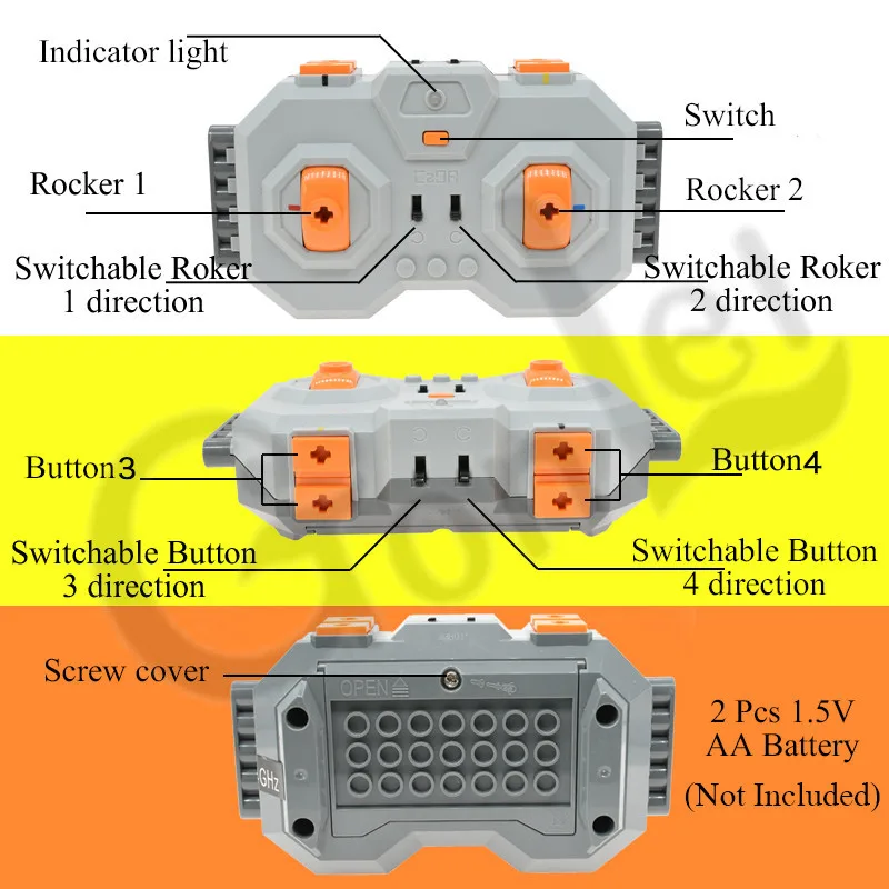 Bateria de Lítio Blocos de Construção Novo Telefone Criativo Bluetooth Controle Remoto 4 Canais Caixa Compatível Logoes Sbrick Buwizz Peças 22 Cheap Blocos