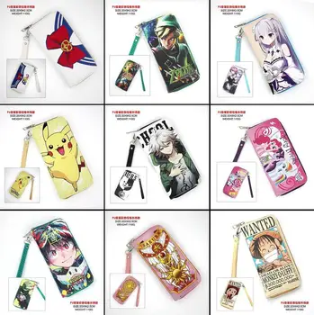 

Anime Cartoon pu wallet Sailor Moon One Piece Danganronpa Pikachu Card Captor My Hero Academia Holders Coin Purse Zip Hand bag