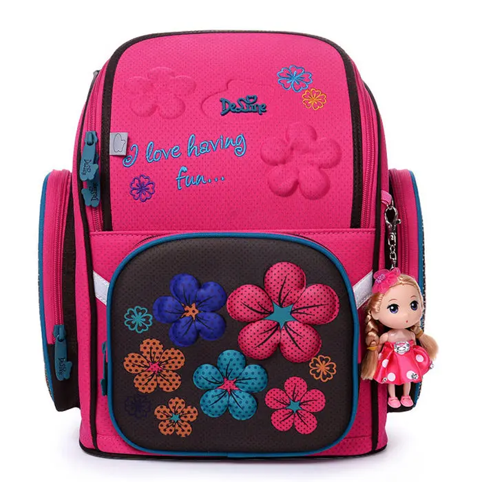 Delune рюкзак с 3D рисунком для девочек и мальчиков, школьная сумка, водонепроницаемые детские ортопедические рюкзаки, mochila escolar - Цвет: 6-114