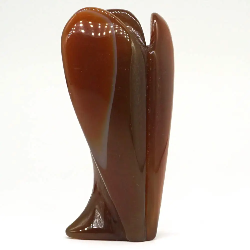 3 Inch Natural Red Agate Carnelian Crystal Gemstone Carving Angel Statue Lucky Crafts Stone Figurine Chakra Healing Reiki Stone