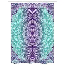 Vixm фиолетовая и Бирюзовая занавеска для душа хиппи Vixm Мандала внутренний мир и медитация с декоративной тканью занавеска для ванной s