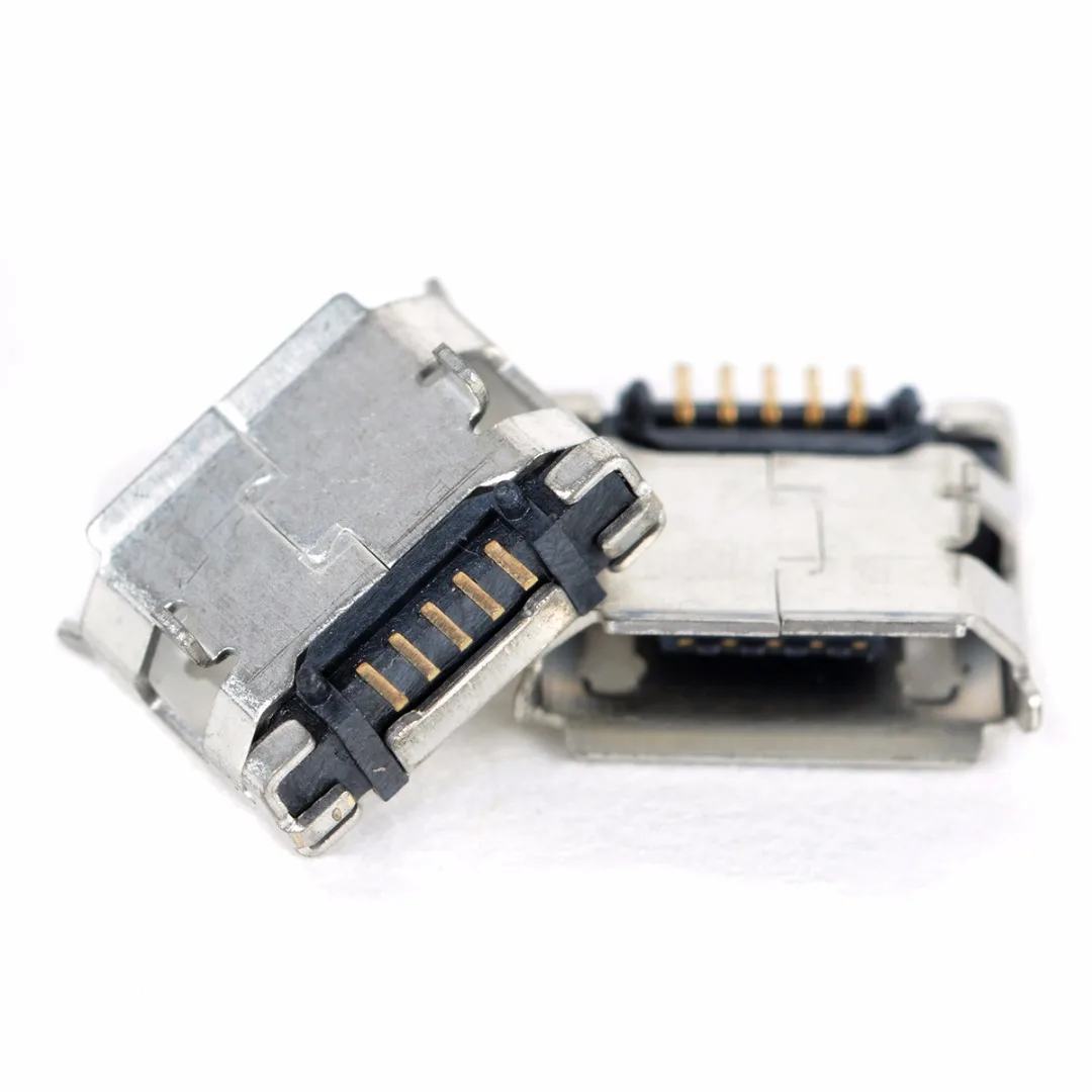 Разъем SMT SMD DIP металлический серебристый Micro USB тип B 20 шт.|lighting connector|connector usbconnector