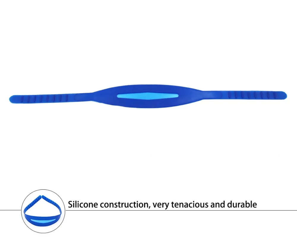 Высокое качество комфорт силиконовые дайвинг водные виды спорта Подводное плавание маска ремешок Плавание очки замена синий DVG01