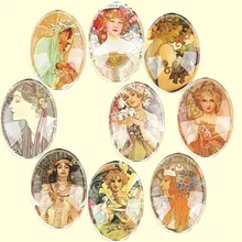 Ручной работы Стекло микс Размеры Овальный Париж девушки головистой формы камео кабошоны Выпуклое в стиле “Сделай Сам фото для кулонов