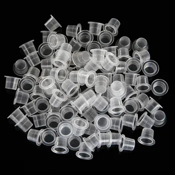 

100pcs Disposable Plastic Tattoo Ink Cup Cap Tattoo Accessories Pigment Container Cup S/M/L Size #1202