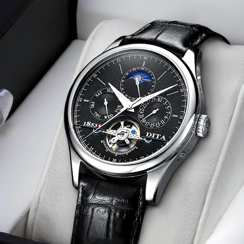 

2019 high quality luxury automatic mechanical Luminous fashion leather strap man watches