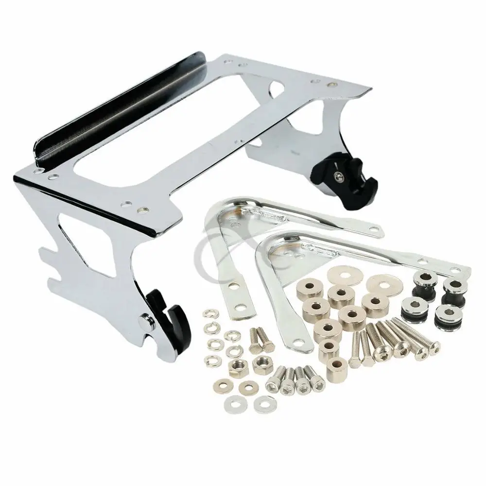 

Motorcycle 2-Up Pack Luggage Rack W/ Docking Hardware Kit For Harley Touring Tour Pak Road King 97-08
