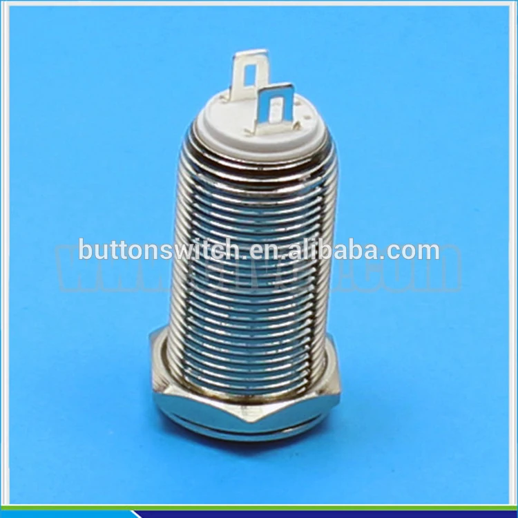 1227 Flat round front head Latching 12mm anti-vandal push button switch