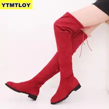 Облегающие сапоги пикантные женские зимние сапоги выше колена из замши женские модные зимние сапоги до бедра женская обувь botas mujer
