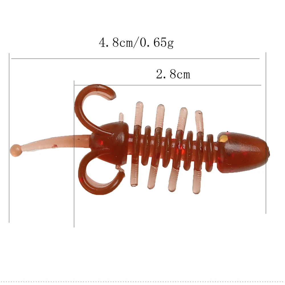 20 шт UL рыболовные черви 48 мм 0,65 г мягкие креветки кремниевые резиновые легкие джигггинг для Форели Приманка маленькая мягкая Sait приманка «Червь» воблер