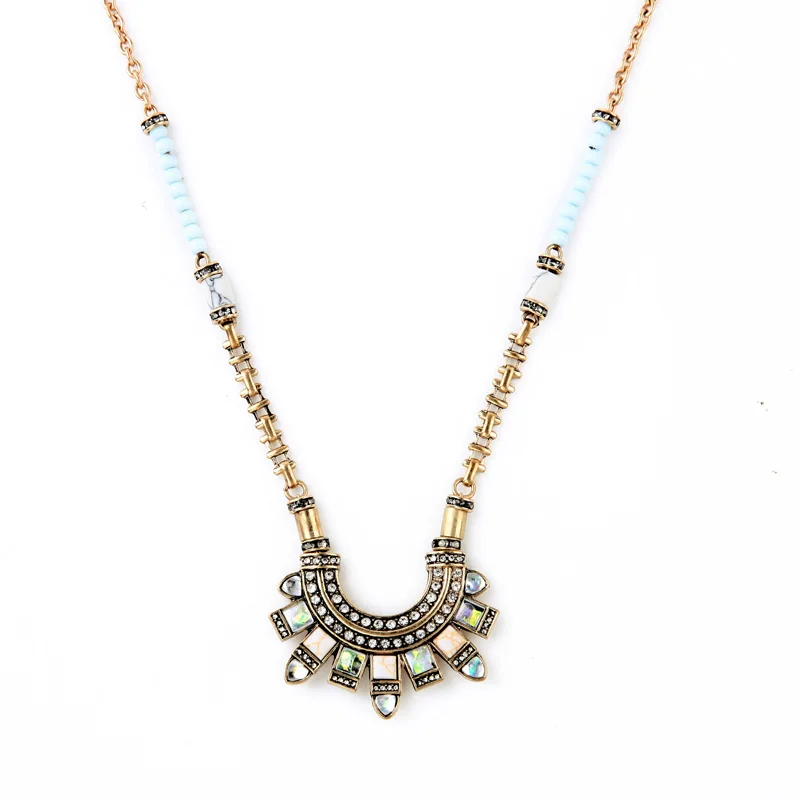 New Fashion Trending 2015 Hot Sale Beaded Long Stone font b Necklace b font font b