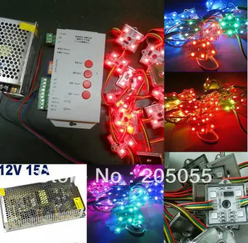 

100pcs SPI programmable WS2801 4LED Pixel Module 5050 RGB SMD Waterproof 12V 20pcs/string+T-1000s SD controller+15A power supply