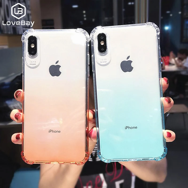 

Lovebay For iPhone 6 6s 7 8 Plus X XR XS Max Phone Case Fashion Air Bags Shockproof Design Gradient Color Soft TPU For iPhone X