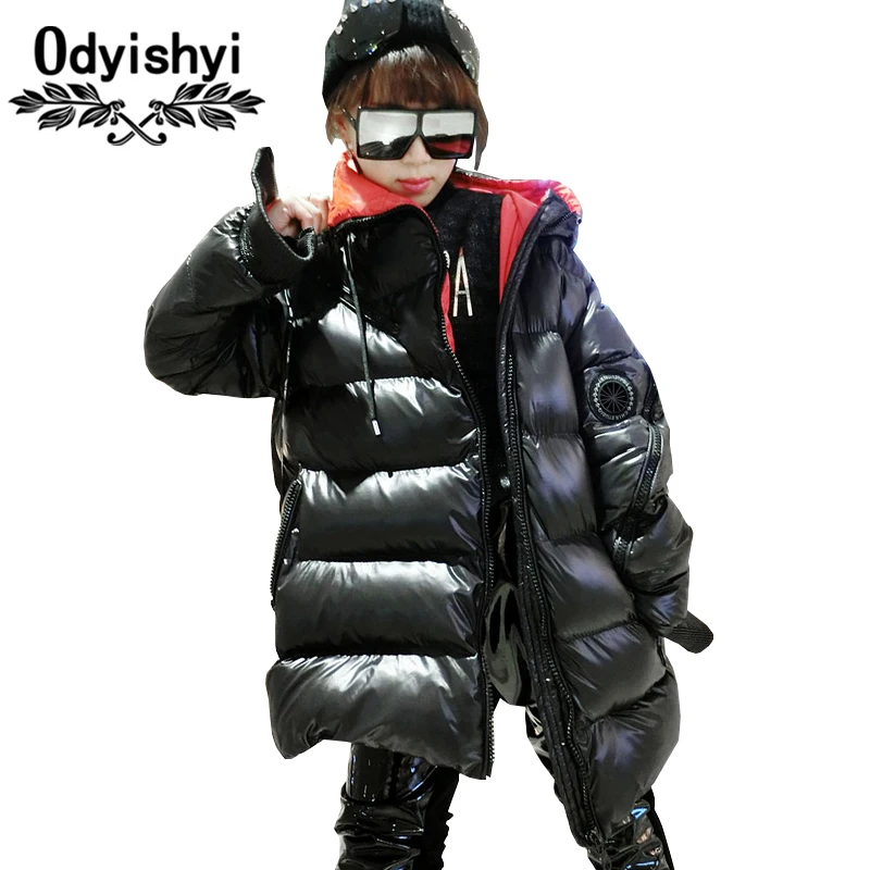 

Winter Warm Down Padded Jacket Women 2019 New Outerwear Fashion Bright Face Hooded Thicker Loose Cotton Coat Female Parkas HS346