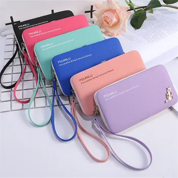 

2018 multi-function cute women long wallet lunch box bag ladies phone bag coin purse