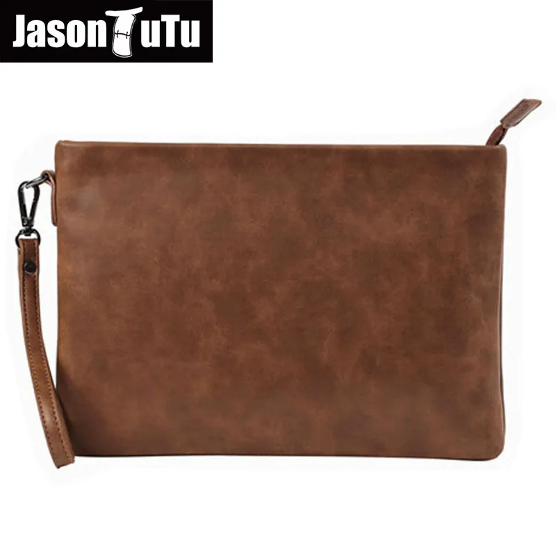 

JASON TUTU men's wallet clutches IPAD men bag high quality man Hand bag Crazy horse PU leather clutch 2017 new promotions B380