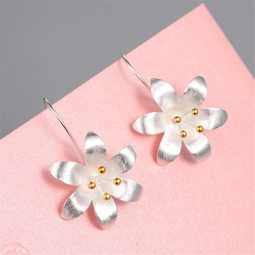 

NEHZY Brand jewelry Thai silver earrings Thai craft flower earrings long exaggerated art earrings female jewelry 2017
