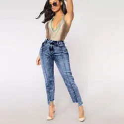 Женщина Штаны feminino новые узкие джинсы для женщин FashionSkinny джинсовые женские Высокая талия стрейч тонкий сексуальный PAUGH0