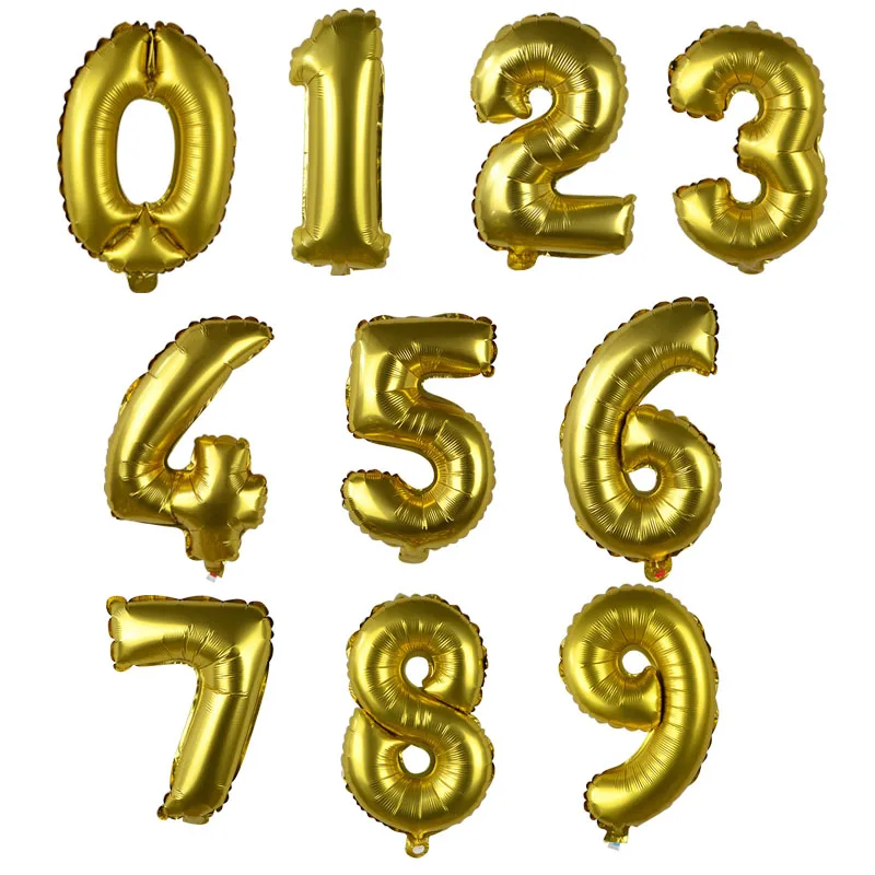 Воздушные шары из фольги с цифрами 16 дюймов, золотые воздушные шары с цифрами на день рождения, свадебные украшения, воздушные шары с цифрами на год, вечерние шары 75Z