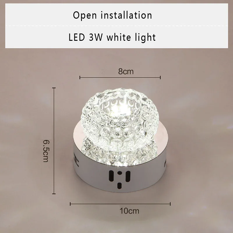 Потолочный светильник, Кристальный светодиодный потолочный светильник для гостиной, коридора, прохода, внутреннего освещения, современный 3 Вт/5 Вт, декоративный встроенный светильник
