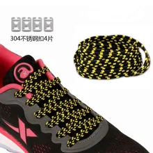 Новое поступление, двухцветные эластичные шнурки на плоской подошве из нержавеющей стали, спортивная обувь с пряжкой, шнурки для взрослых/детские шнурки