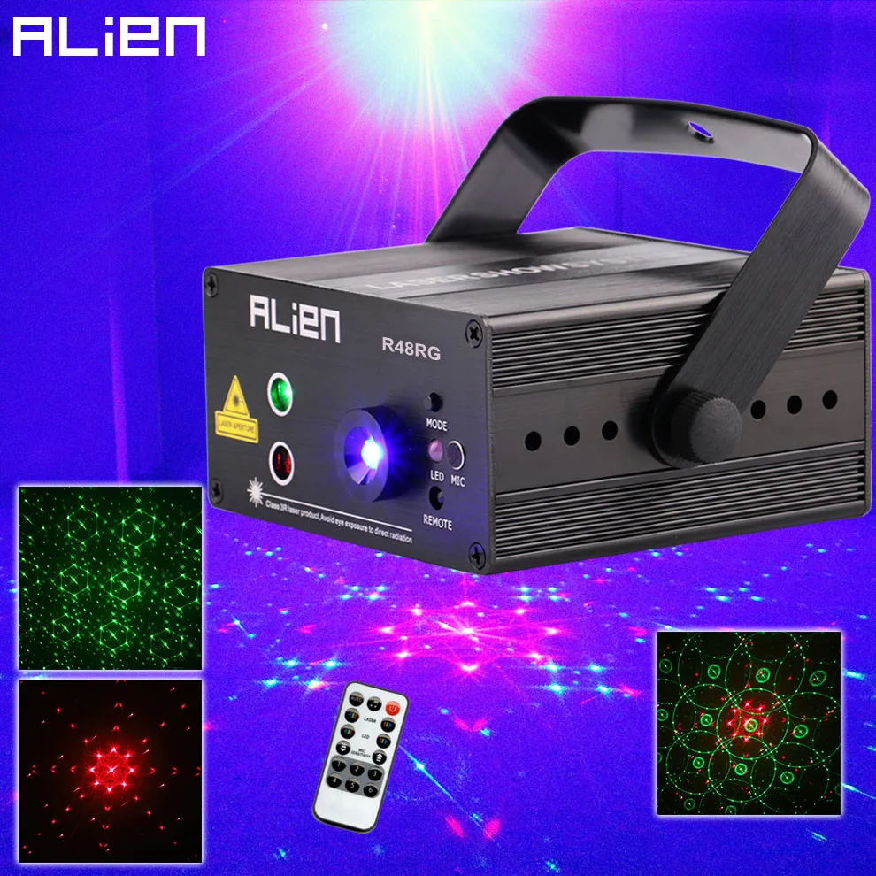 ALIEN RG 3 линзы 48 узоров смешивания лазерный проектор сценическое освещение эффект синий светодиодный сценический свет шоу диско DJ вечерние освещение