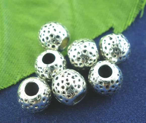 Doreen Box hot 50 шт Серебристые цветные бусины 6 мм (B02048)|beads 6mm|spacer beadsbeads spacers beads |