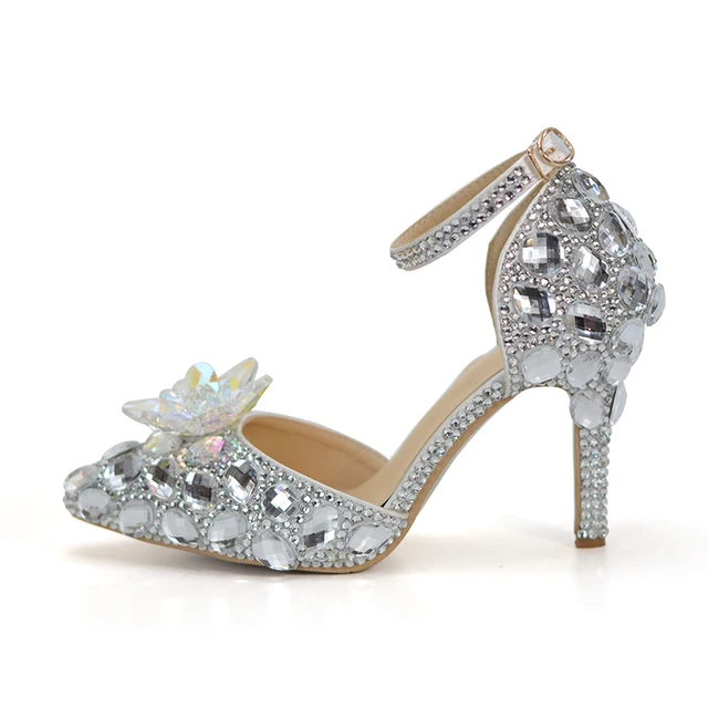 silver bridesmaid shoes