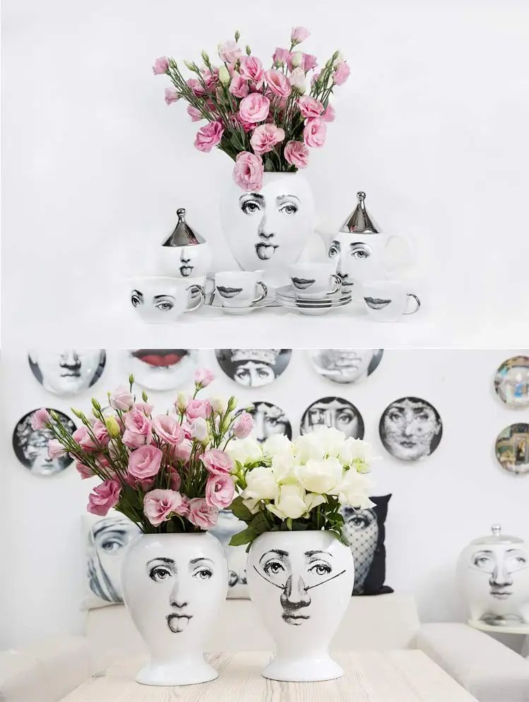 Креативный дизайн узор Италия Милан ваза в стиле Форназетти Гостиная Украшенные фарфоровая ваза вазы для цветов для дома