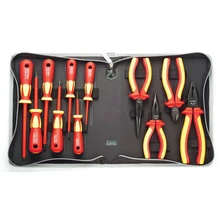 Pro'skit PK-2802 теплоизоляционные инструменты высокого напряжения Группа Комплект электрика инструменты включая семь отверток четыре плоскогубцы(12 в 1