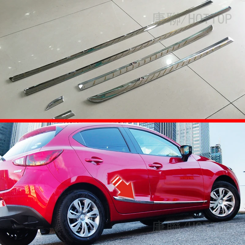 

Door Body Molding Cover Trim Side Panel For Mazda 2 Demio 2015 2016 6pcs ABS
