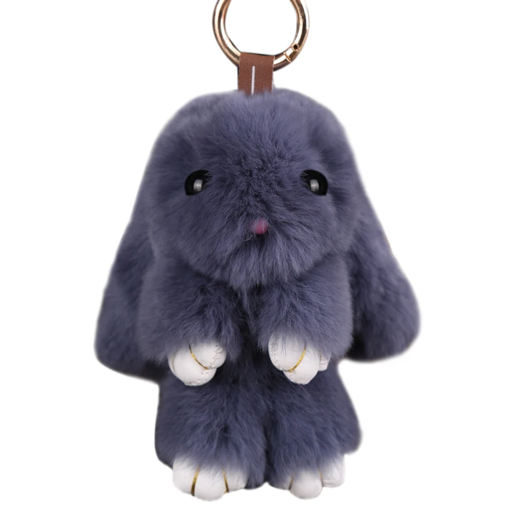 New Fluffy Bunny Toys Keychain Rabbit Fur Keychain Trinket For Women