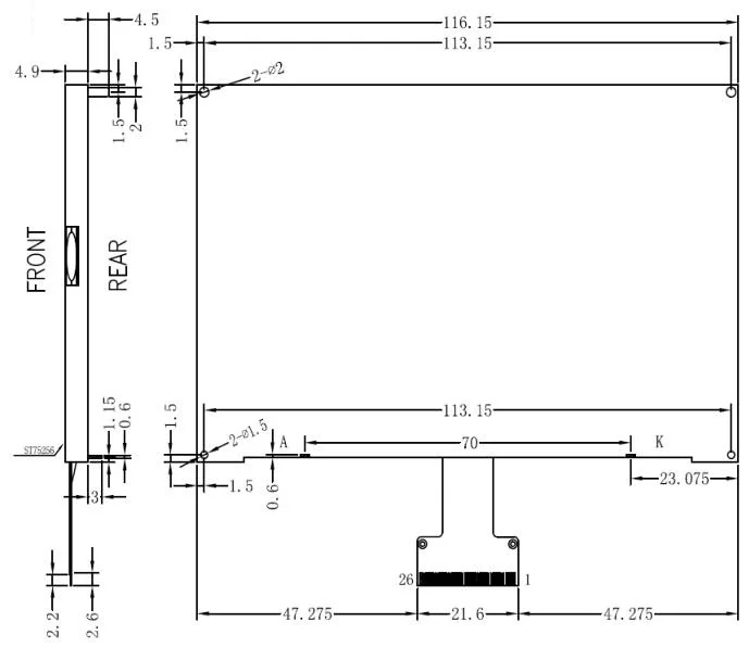 5,0 дюйм l см ЖК-дисплей 256x160 белый синий цвет ST775256 Привод IC 26pin SPI серийной параллельной IIC I2C порт 3,3 В напряжение