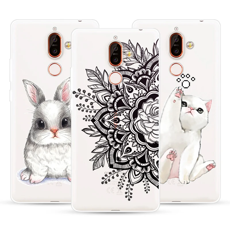 Case For Nokia 7 Plus 6.0 Inch Transparent Printing Drawing Silicone Phone Cases Cover |