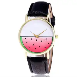 Кварцевые часы уникальные Арбуз Шаблон для любителей наручных часов модный кожаный ремешок высокого качества новый бренд женские часы